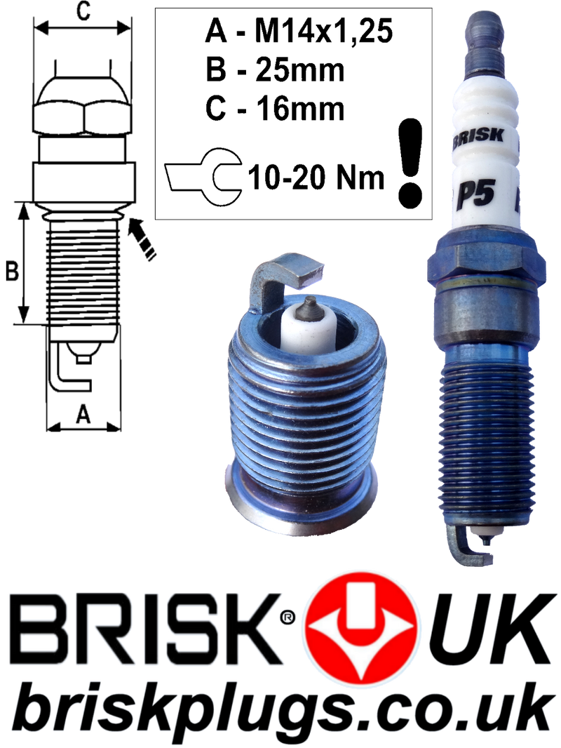 P5 Iridium Brisk Racing Spark Plugs RR15YIR – briskplugs.co.uk