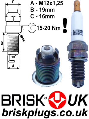 BOR14LGS Brisk premium racing spark plug available online shop Fiat parts