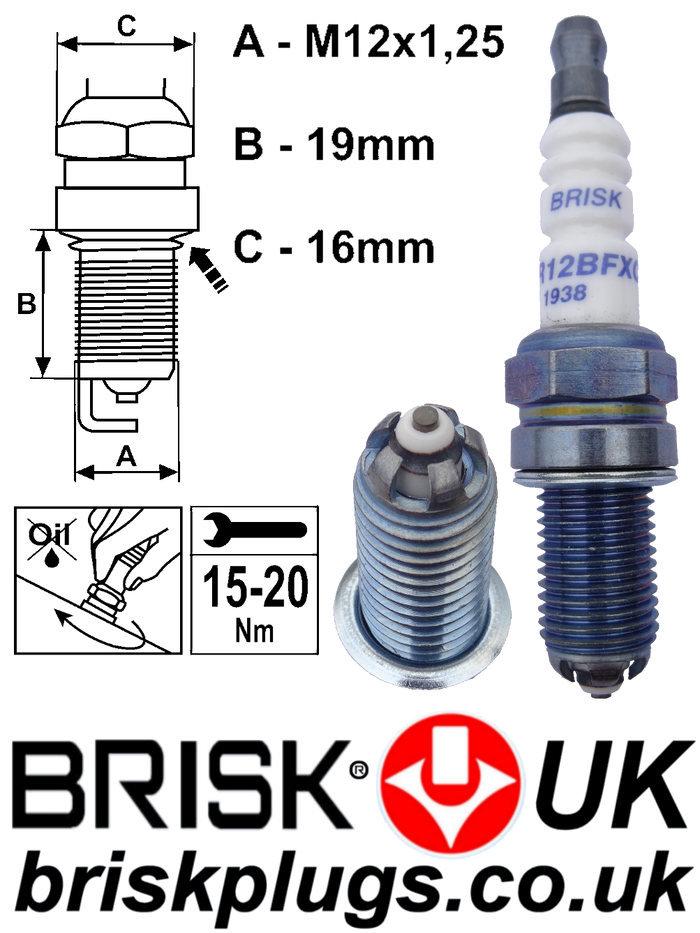 BR12BFXC Brisk Premium EVO Racing Spark Plugs