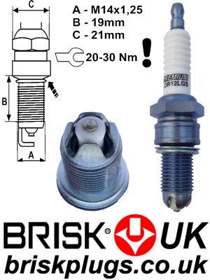 LOR12LGS Brisk Racing Spark Plugs for Lancia HF Turbo Integrale