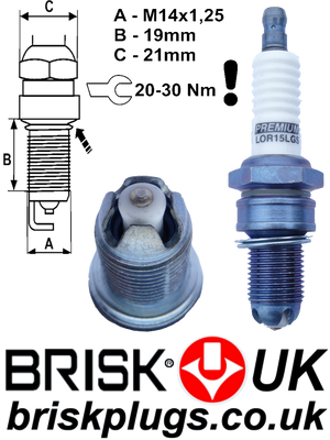 LOR15LGS AJ6 engine performance racing spark plugs upgrade Brisk Spark Plugs
