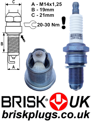 LOR15LGS Brisk Premium racing Motorsport spark plugs, marine spark plugs