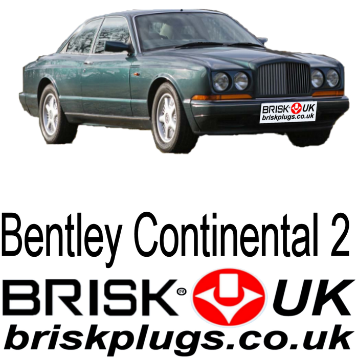 Bentley Continental 2 Spark Plugs 6.75 89-99 Brisk Performance & LPG