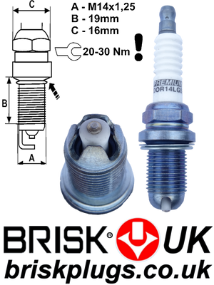 DOR14LGS Brisk spark plugs for Alfa 164 Busso 24v V6 Q4