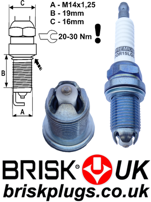 DOR15LGS Replacement performance spark plugs for Kia Carens Brisk Racing UK