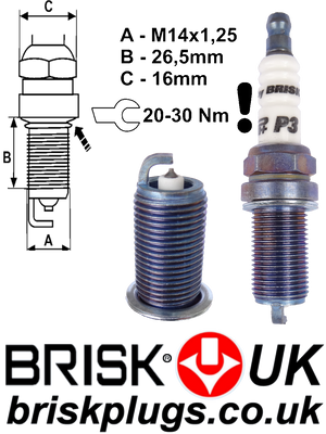 P3 Brisk Performance Spark Plugs for Ford Kuga