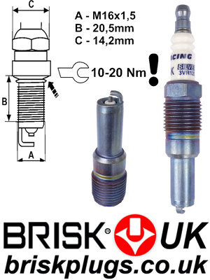 3VR12S Racing spark plugs for Ford supercharged Shelby GT Mustang Brisk Racing Spark Plug