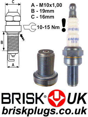 AR12YS Brisk Silver Racing Spark Plugs for Maserati 3.2 gt v8 turbo