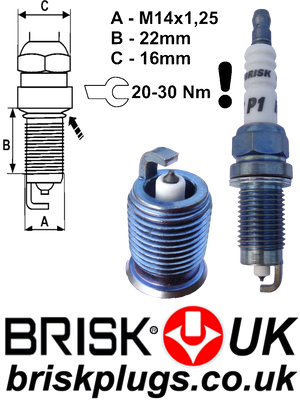 Racing Spark Plugs Brisk Iridium Yttrium P1 For modern high performance racing engines