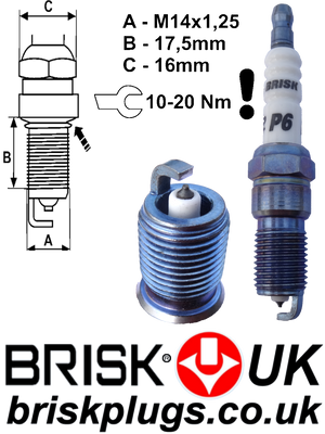 P6 Brisk Spark Plugs Iridium Yttrium Performance Upgrade