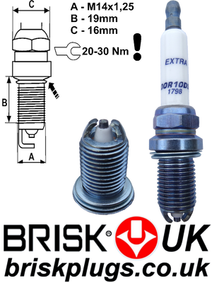 DOR10DS Brisk Spark Plugs Racing Plug for turbo supercharged race engines cold plug for high boost cars boats trucks