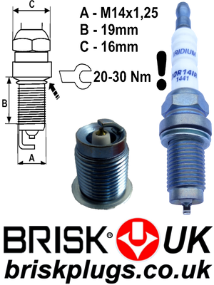 DOR14IR brisk Iridium spark plugs for Audi V8, V10, S6, RS6