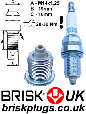 DR14ZC Brisk Spark Plugs for S Class Kompressor AMG Mercedes