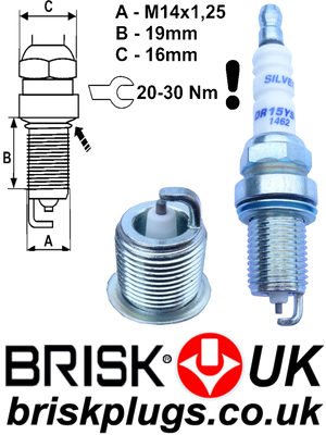 Brisk Silver Spark Plugs for Alpina B5, Turbo spark plugs, LPG, CNG, Methane, GPL