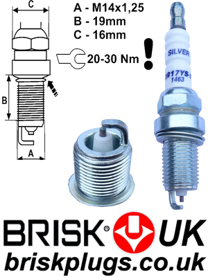 DR17YS LPG CNG spark plugs for sale GPL methane Silver  