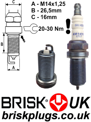 ER14YS Brisk Silver Racing Spark Plugs