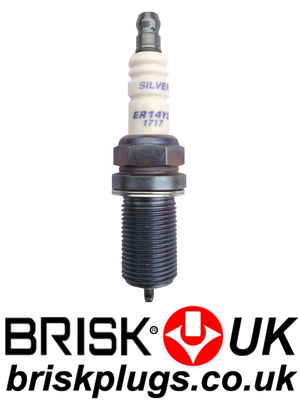 ER14YS Brisk Silver Racing Spark Plugs, lpg, cng, ethanol, gpl, alcohol