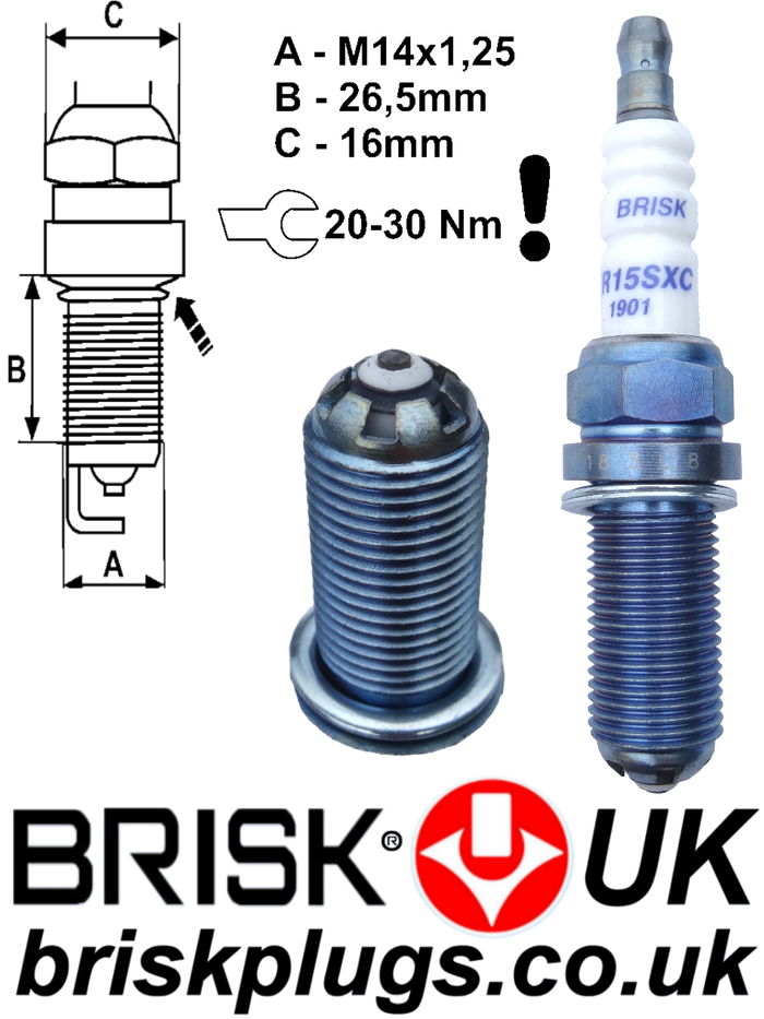 ER15SXC Brisk Premium EVO Racing Spark Plugs