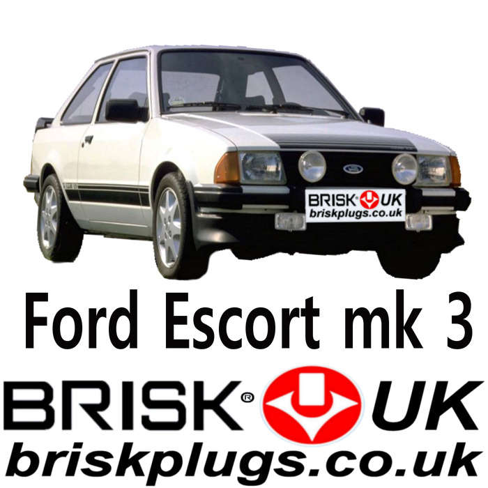 Ford Escort Mk3 Spark Plugs Brisk Premium 1.1 1.3 1.6 XR3i RS Turbo 80-87