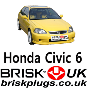 Honda Civic 6 Brisk Spark Plugs Racing VTi 1.2 1.4 1.5 1.6 1.7 1.8 LPG CNG 96-01