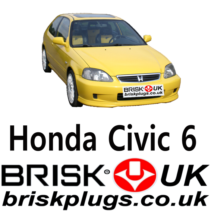 Honda Civic 6 Brisk Spark Plugs Racing VTi 1.2 1.4 1.5 1.6 1.7 1.8 LPG CNG 96-01