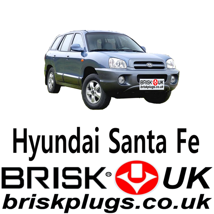 Hyundai Santa Fe Brisk Performance Spark Plugs LPG CNG 2.0 2.4 2.7 3.5 00-06
