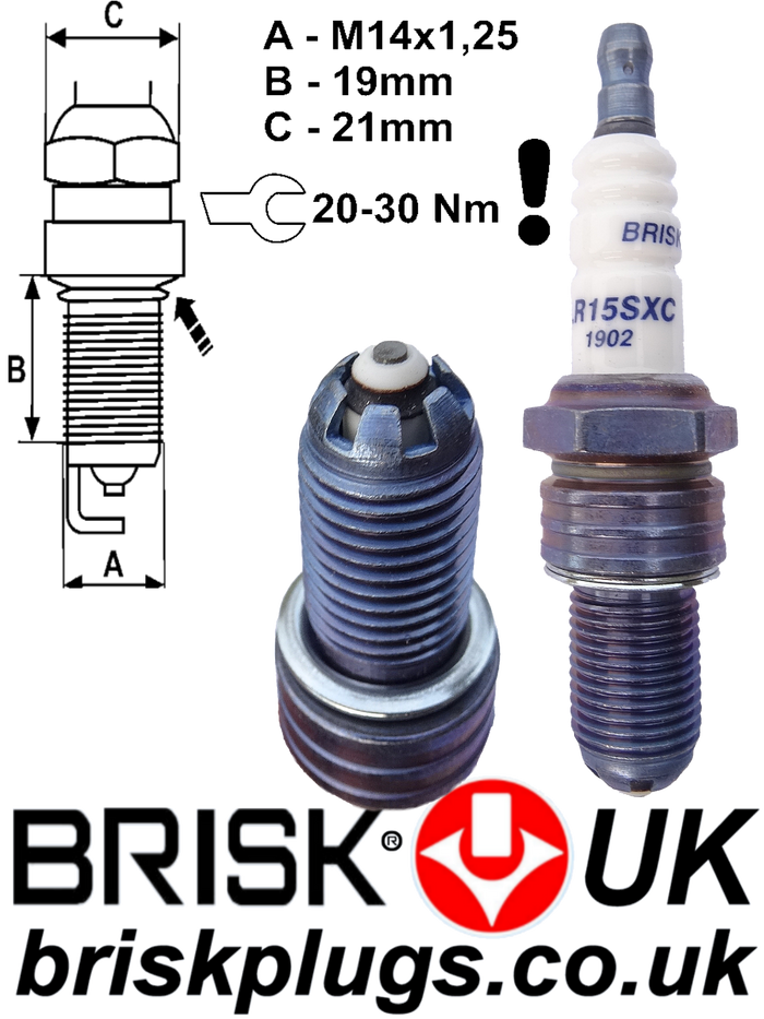 LR15SXC Brisk Premium EVO Racing Spark Plugs Multi Electrode