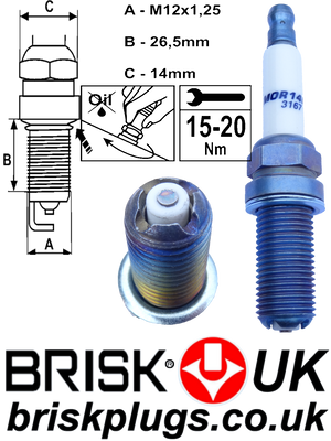 MOR14LGS Racing Spark Plugs Brisk Premium ignition 