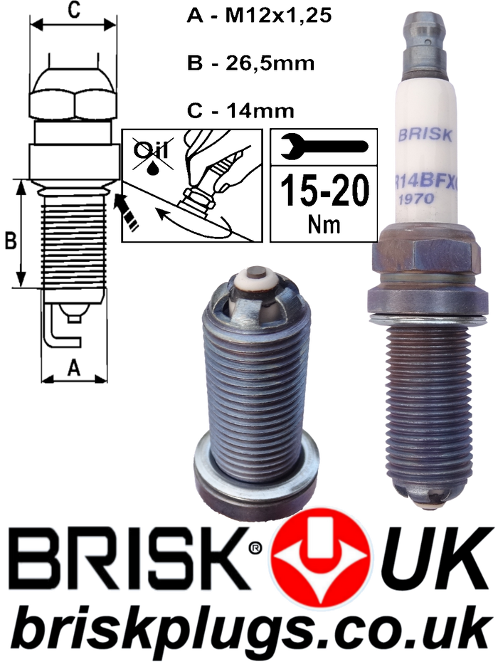 MR14BFXC Brisk Premium EVO Racing Spark Plugs