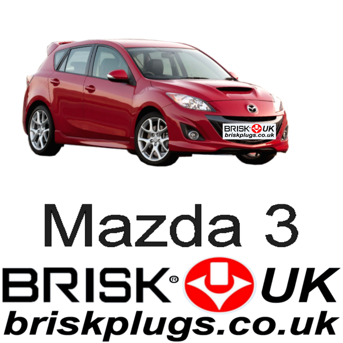 Mazda 3 1.6 2.0 2.3 2.5 MZR Turbo 09-13 Brisk Racing Spark Plugs