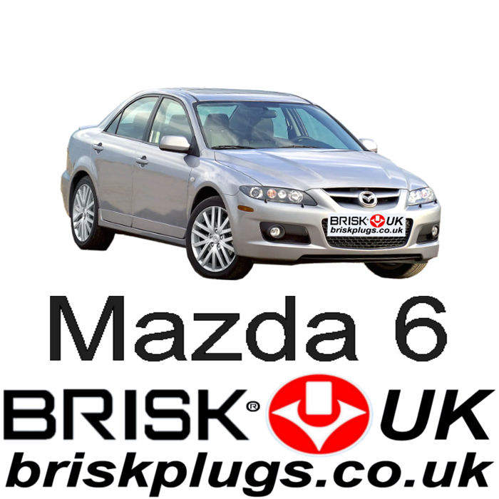 Mazda 6 1.8 2.0 2.3 MPS Turbo 02-07 Brisk Racing Silver Spark Plugs
