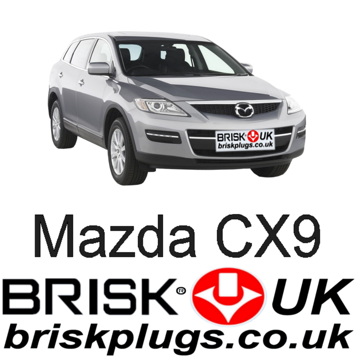 Mazda CX9 3.5 3.7 Cyclone 06-16 Brisk Racing Silver Spark Plugs