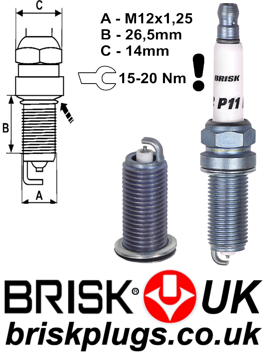 P11 Range Rover Range Rover Velar 2.0 3.0 5.0 SC Turbo 17-ON Brisk Spark Plugs ...