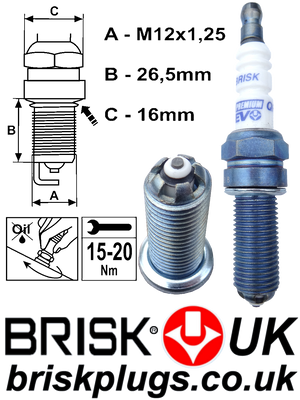 QR15BFXC Multi Electrode Spark Plugs for Kia Rio Brisk Racing EVO UK