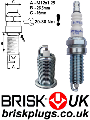 QR15LC Brisk Copper LPG CNG Spark Plugs for KIA Cee'd GDi