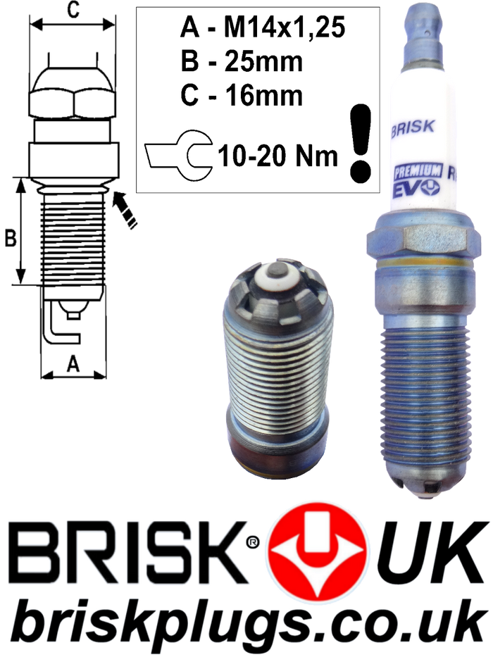 RR15BSXC Brisk Premium EVO Racing Spark Plugs