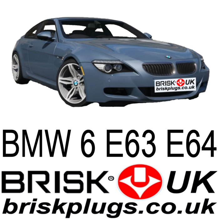 BMW 6 E63 E64 Brisk Spark Plugs 03-10 3.0 4.0 4.4 4.8 M6 V8 V10